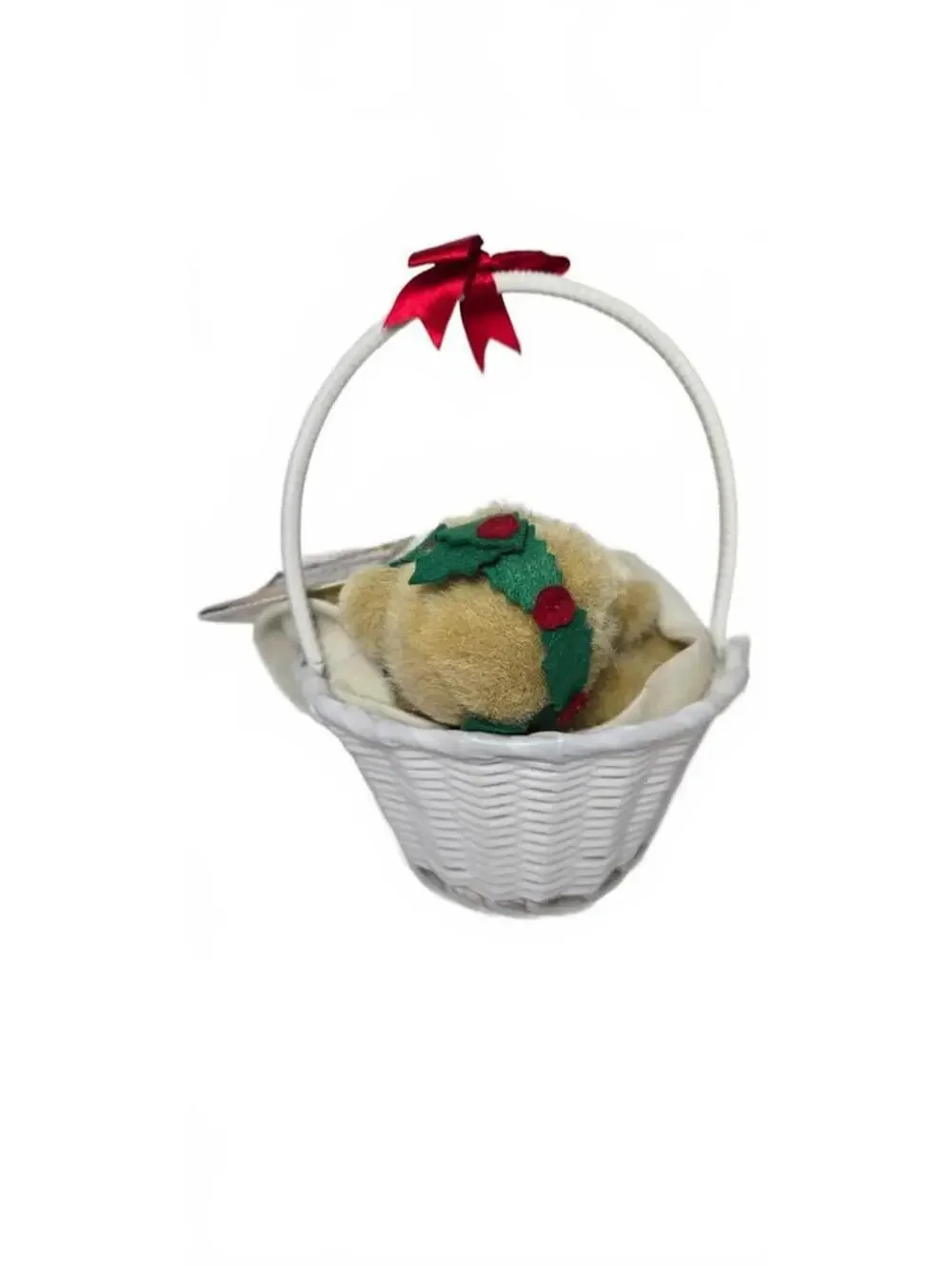 Cherished Teddies Limited Edition 1995 Baby Christmas Bear in Basket w/tags